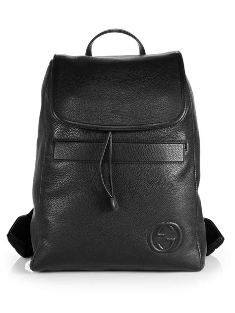 gucci back packs|Large backpack with Web in black leather .